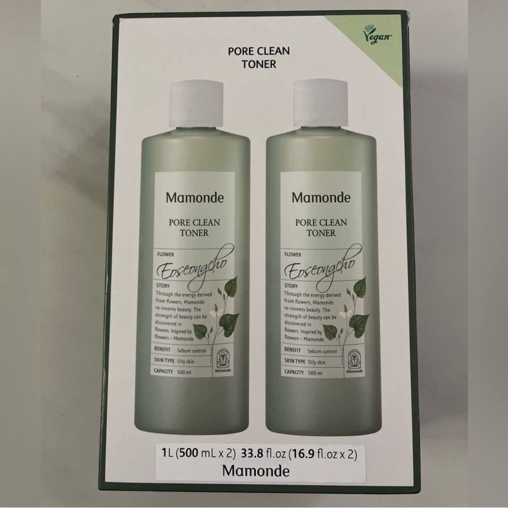 2 boxes (4 bottles total) Mamonde Pore Clean Toner 16.9 fl oz / 500 ml each
